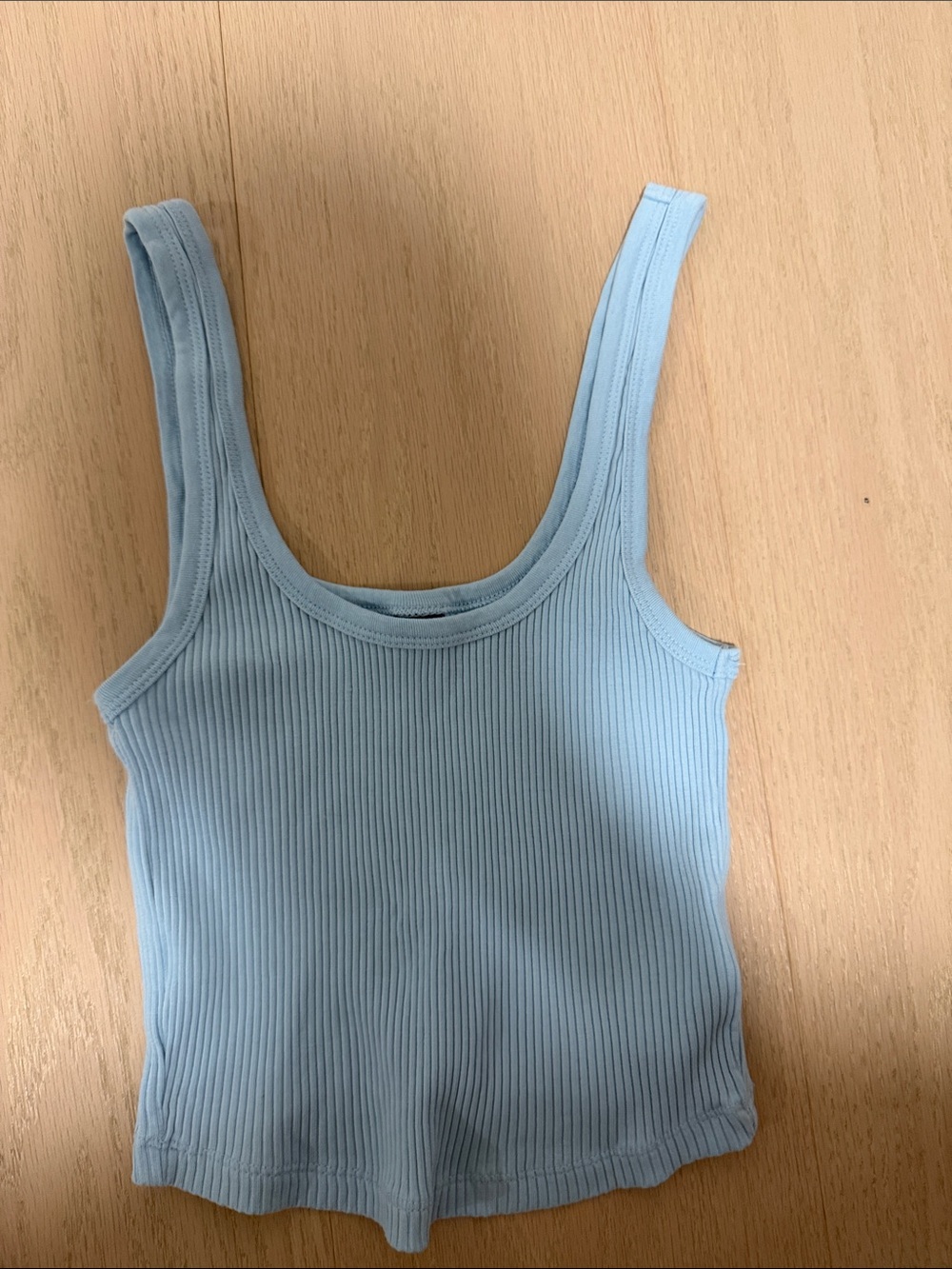 Old Navy Light Blue Ribbed Scoop Neck Tank Top